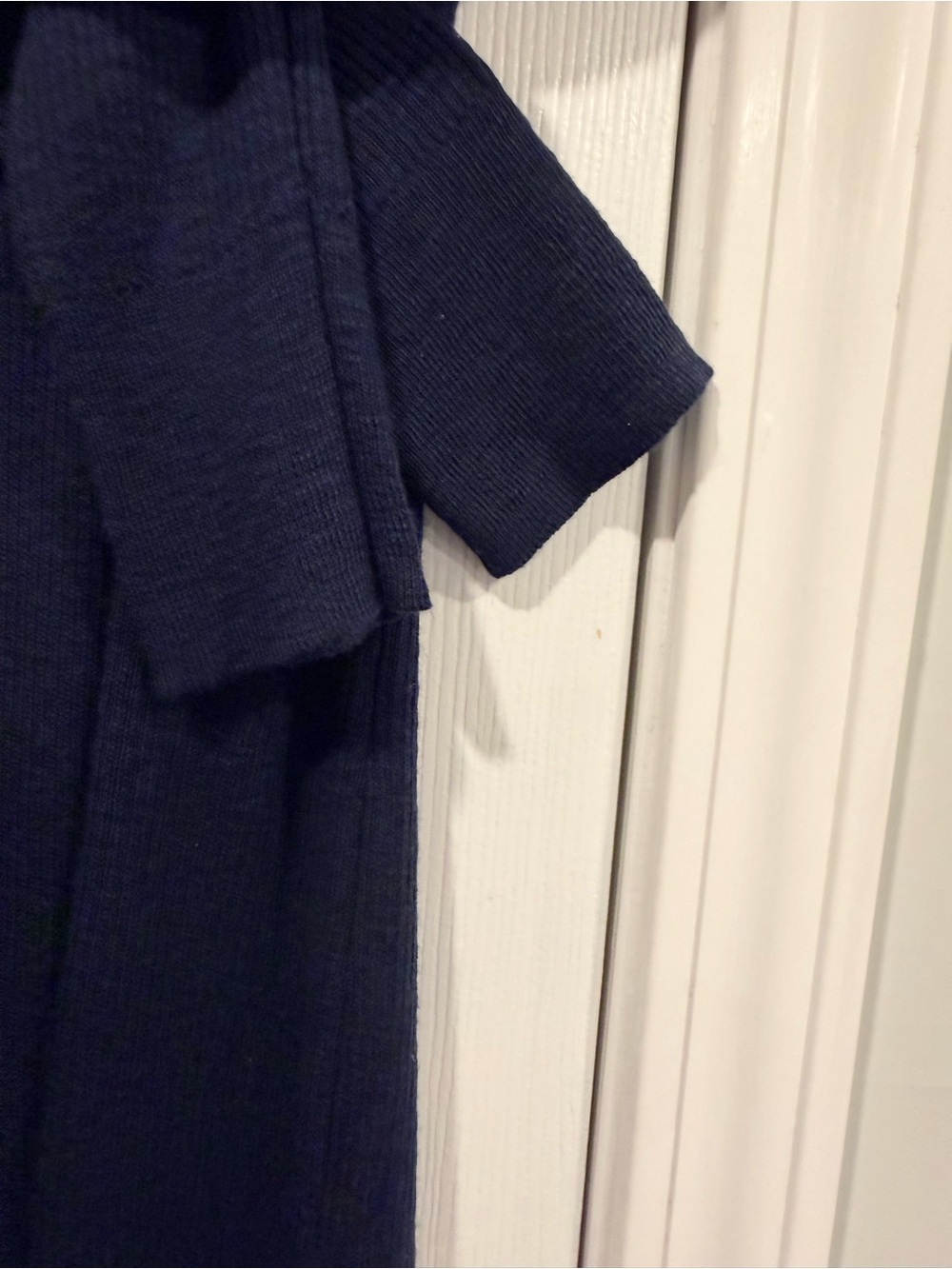 NWOT Banana Republic Size M Navy Blue Long Sleeve Ribbed Knit Cotton Cardigan - Picture 8 of 11
